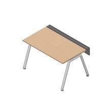 アフィーノ ワークベンチ JVB-1408GLPN-PX 片面タイプ 単独型 アルミミラー脚 W1400×D800 ［天板：ホワイトオークM］