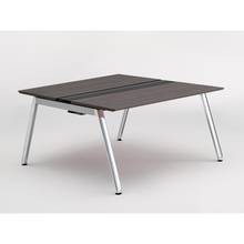 アフィーノ ワークベンチ JVB-1414GEPN-PR 両面タイプ 単独型 アルミミラー脚 W1400×D1400 ［天板：アッシュドオークD］