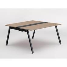 アフィーノ ワークベンチ JVB-1414GETN-TM 両面タイプ 単独型 アルミ塗装脚 W1400×D1400 ［天板：アッシュドオークM］