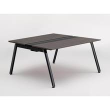 アフィーノ ワークベンチ JVB-1414GETN-TR 両面タイプ 単独型 アルミ塗装脚 W1400×D1400 ［天板：アッシュドオークD］