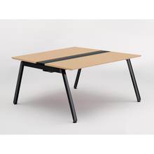 アフィーノ ワークベンチ JVB-1414GETN-TX 両面タイプ 単独型 アルミ塗装脚 W1400×D1400 ［天板：ホワイトオークM］