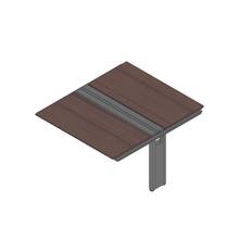 アフィーノ ワークベンチ JVB-1414TEN-TY 両面タイプ 連増セット アルミ塗装脚 W1400×D1400 ［天板：ブラックウォールナットD］