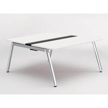 アフィーノ ワークベンチ JVB-1416GEPN-PL 両面タイプ 単独型 アルミミラー脚 W1400×D1600 ［天板：ホワイトW］