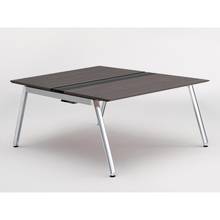 アフィーノ ワークベンチ JVB-1416GEPN-PR 両面タイプ 単独型 アルミミラー脚 W1400×D1600 ［天板：アッシュドオークD］