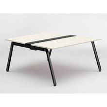 アフィーノ ワークベンチ JVB-1416GETN-TH 両面タイプ 単独型 アルミ塗装脚 W1400×D1600 ［天板：アッシュドパインL］