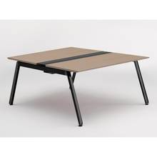 アフィーノ ワークベンチ JVB-1416GETN-TM 両面タイプ 単独型 アルミ塗装脚 W1400×D1600 ［天板：アッシュドオークM］