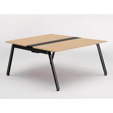 アフィーノ ワークベンチ JVB-1416GETN-TX 両面タイプ 単独型 アルミ塗装脚 W1400×D1600 ［天板：ホワイトオークM］