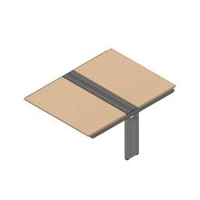 アフィーノ ワークベンチ JVB-1416TEN-PX 両面タイプ 連増セット アルミミラー脚 W1400×D1600 ［天板：ホワイトオークM］