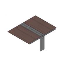 アフィーノ ワークベンチ JVB-1416TEN-PY 両面タイプ 連増セット アルミミラー脚 W1400×D1600 ［天板：ブラックウォールナットD］