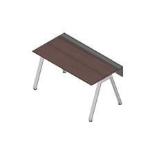 アフィーノ ワークベンチ JVB-1507GLPN-PY 片面タイプ 単独型 アルミミラー脚 W1500×D700 ［天板：ブラックウォールナットD］