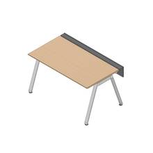 アフィーノ ワークベンチ JVB-1508GLPN-PX 片面タイプ 単独型 アルミミラー脚 W1500×D800 ［天板：ホワイトオークM］