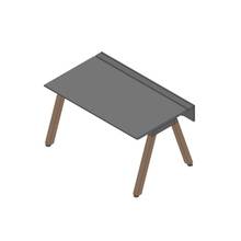 アフィーノ ワークベンチ JVB-1508GLWM1KM 片面タイプ 単独型 木製脚 W1500×D800 ［天板：マットブラック］