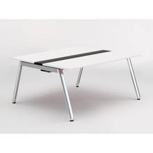 アフィーノ ワークベンチ JVB-1514GEPN-PL 両面タイプ 単独型 アルミミラー脚 W1500×D1400 ［天板：ホワイトW］