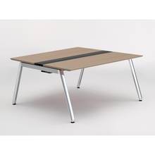 アフィーノ ワークベンチ JVB-1514GEPN-PM 両面タイプ 単独型 アルミミラー脚 W1500×D1400 ［天板：アッシュドオークM］