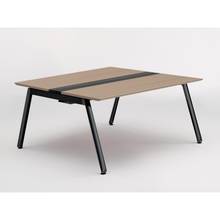 アフィーノ ワークベンチ JVB-1514GETN-TM 両面タイプ 単独型 アルミ塗装脚 W1500×D1400 ［天板：アッシュドオークM］