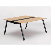 アフィーノ ワークベンチ JVB-1514GETN-TX 両面タイプ 単独型 アルミ塗装脚 W1500×D1400 ［天板：ホワイトオークM］