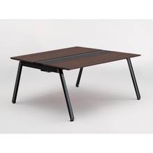 アフィーノ ワークベンチ JVB-1514GETN-TY 両面タイプ 単独型 アルミ塗装脚 W1500×D1400 ［天板：ブラックウォールナットD］