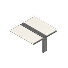 アフィーノ ワークベンチ JVB-1514TEN-PH 両面タイプ 連増セット アルミミラー脚 W1400×D1400 ［天板：アッシュドパインL］