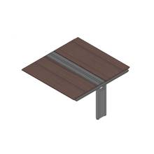 アフィーノ ワークベンチ JVB-1514TEN-TY 両面タイプ 連増セット アルミ塗装脚 W1500×D1400 ［天板：ブラックウォールナットD］