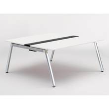 アフィーノ ワークベンチ JVB-1516GEPN-PL 両面タイプ 単独型 アルミミラー脚 W1500×D1600 ［天板：ホワイトW］