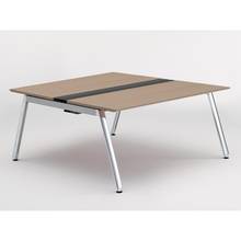 アフィーノ ワークベンチ JVB-1516GEPN-PM 両面タイプ 単独型 アルミミラー脚 W1500×D1600 ［天板：アッシュドオークM］