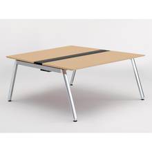 アフィーノ ワークベンチ JVB-1516GEPN-PX 両面タイプ 単独型 アルミミラー脚 W1500×D1600 ［天板：ホワイトオークM］