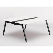 アフィーノ ワークベンチ JVB-1516GETN-TL 両面タイプ 単独型 アルミ塗装脚 W1500×D1600 ［天板：ホワイトW］