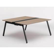 アフィーノ ワークベンチ JVB-1516GETN-TM 両面タイプ 単独型 アルミ塗装脚 W1500×D1600 ［天板：アッシュドオークM］