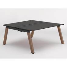 アフィーノ ワークベンチ JVB-1516GEWM1KM 両面タイプ 単独型 木製脚 W1500×D1600 ［天板：マットブラック］