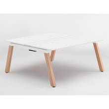 アフィーノ ワークベンチ JVB-1516GEWM1NS 両面タイプ 単独型 木製脚 W1500×D1600 ［天板：マットホワイト］