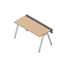 アフィーノ ワークベンチ JVB-1607GLPN-PX 片面タイプ 単独型 アルミミラー脚 W1600×D700 ［天板：ホワイトオークM］