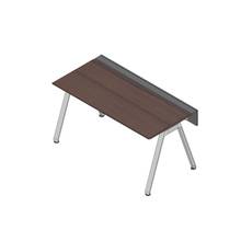 アフィーノ ワークベンチ JVB-1607GLPN-PY 片面タイプ 単独型 アルミミラー脚 W1600×D700 ［天板：ブラックウォールナットD］