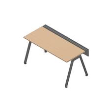 アフィーノ ワークベンチ JVB-1607GLTN-TX 片面タイプ 単独型 アルミ塗装脚 W1600×D700 ［天板：ホワイトオークM］