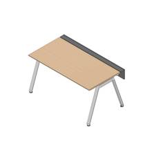 アフィーノ ワークベンチ JVB-1608GLPN-PX 片面タイプ 単独型 アルミミラー脚 W1600×D800 ［天板：ホワイトオークM］