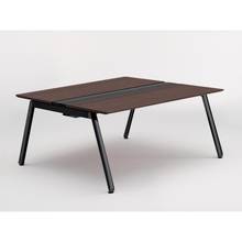 アフィーノ ワークベンチ JVB-1614GETN-TY 両面タイプ 単独型 アルミ塗装脚 W1600×D1400 ［天板：ブラックウォールナットD］