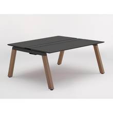 アフィーノ ワークベンチ JVB-1614GEWM1KM 両面タイプ 単独型 木製脚 W1600×D1400 ［天板：マットブラック］