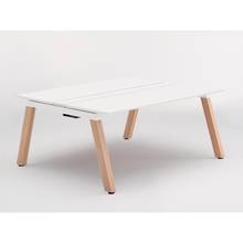 アフィーノ ワークベンチ JVB-1614GEWM1NS 両面タイプ 単独型 木製脚 W1600×D1400 ［天板：マットホワイト］