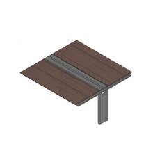 アフィーノ ワークベンチ JVB-1614TEN-PY 両面タイプ 連増セット アルミミラー脚 W1600×D1400 ［天板：ブラックウォールナットD］