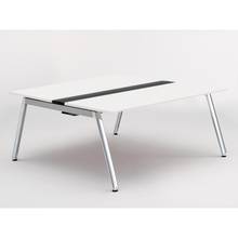 アフィーノ ワークベンチ JVB-1616GEPN-PL 両面タイプ 単独型 アルミミラー脚 W1600×D1600 ［天板：ホワイトW］