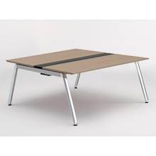 アフィーノ ワークベンチ JVB-1616GEPN-PM 両面タイプ 単独型 アルミミラー脚 W1600×D1600 ［天板：アッシュドオークM］