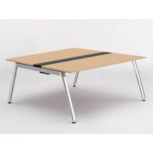 アフィーノ ワークベンチ JVB-1616GEPN-PX 両面タイプ 単独型 アルミミラー脚 W1600×D1600 ［天板：ホワイトオークM］