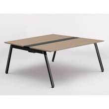 アフィーノ ワークベンチ JVB-1616GETN-TM 両面タイプ 単独型 アルミ塗装脚 W1600×D1600 ［天板：アッシュドオークM］