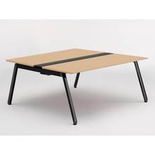 アフィーノ ワークベンチ JVB-1616GETN-TX 両面タイプ 単独型 アルミ塗装脚 W1600×D1600 ［天板：ホワイトオークM］