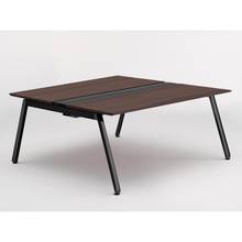 アフィーノ ワークベンチ JVB-1616GETN-TY 両面タイプ 単独型 アルミ塗装脚 W1600×D1600 ［天板：ブラックウォールナットD］