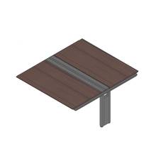 アフィーノ ワークベンチ JVB-1616TEN-TY 両面タイプ 連増セット アルミ塗装脚 W1600×D1600 ［天板：ブラックウォールナットD］