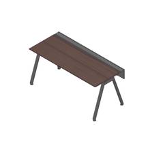 アフィーノ ワークベンチ JVB-1807GLTN-TY 片面タイプ 単独型 アルミ塗装脚 W1800×D700 ［天板：ブラックウォールナットD］