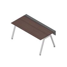 アフィーノ ワークベンチ JVB-1808GLPN-PY 片面タイプ 単独型 アルミミラー脚 W1800×D800 ［天板：ブラックウォールナットD］