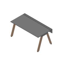 アフィーノ ワークベンチ JVB-1808GLWM1KM 片面タイプ 単独型 木製脚 W1800×D800 ［天板：マットブラック］