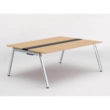 アフィーノ ワークベンチ JVB-1814GEPN-PX 両面タイプ 単独型 アルミミラー脚 W1800×D1400 ［天板：ホワイトオークM］