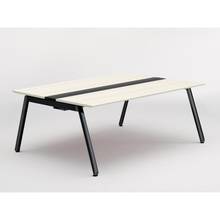 アフィーノ ワークベンチ JVB-1814GETN-TH 両面タイプ 単独型 アルミ塗装脚 W1800×D1400 ［天板：アッシュドパインL］